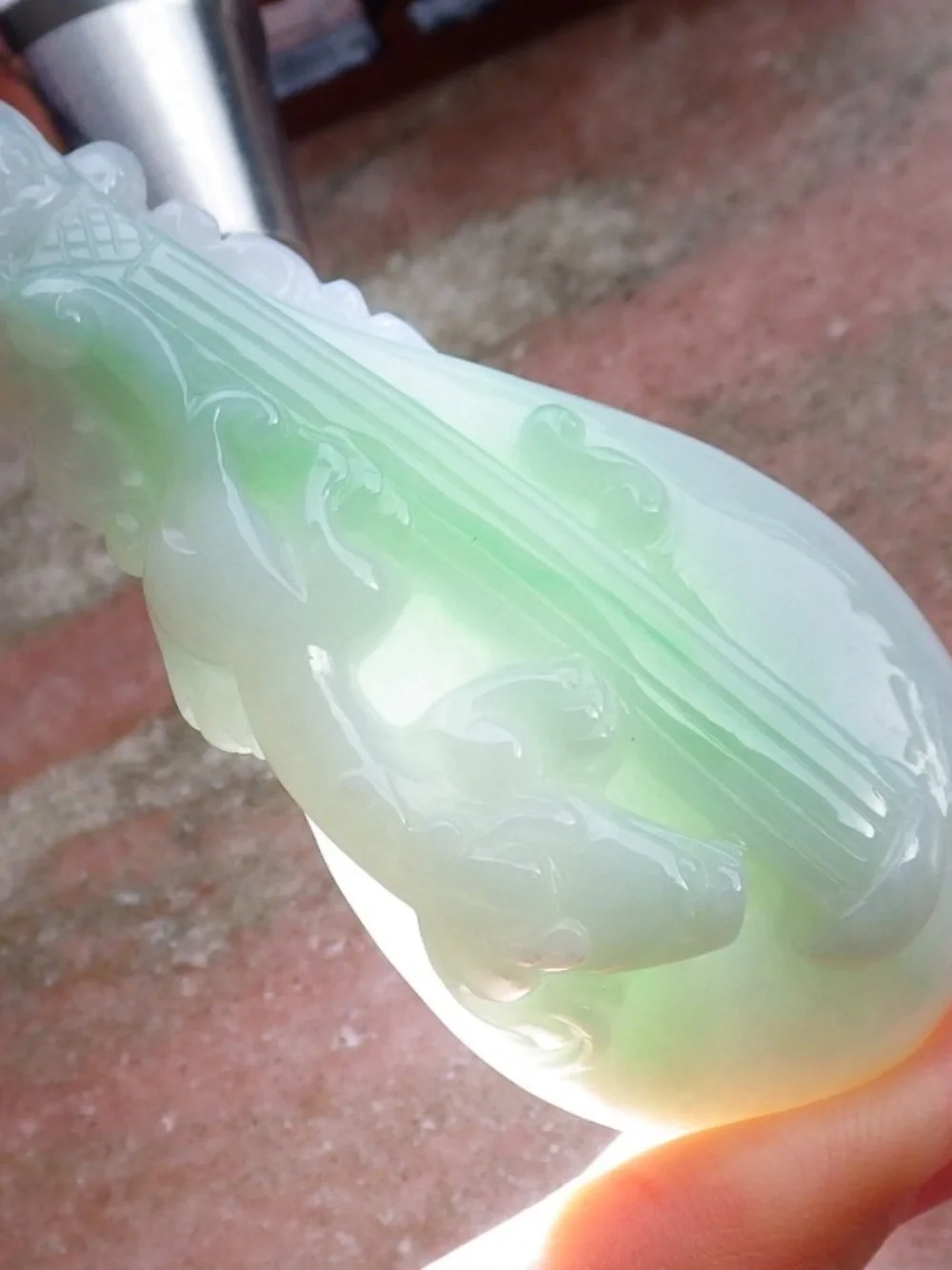 Certified Natural Myanmar Burma A Jade jadeite Dragon Pi Xiu Guitar Pendant